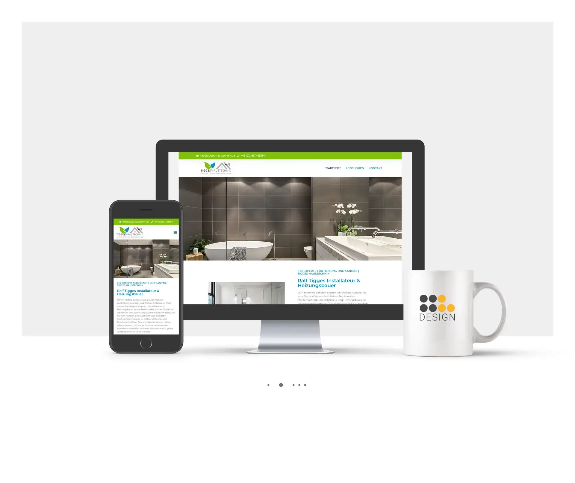 Website für Tigges Haustechnik, gestaltet von 47Design